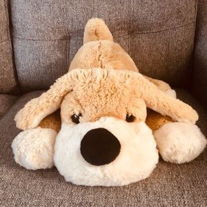 FAO Schwarz Dog Plush 20" Beige White "Patrick the Pup" Fluffy Soft & Cuddly